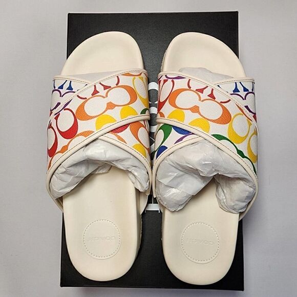 NWT Coach Rainbow Signature Crossover Sandal CI899 Men’s 10D - Picture 1 of 5